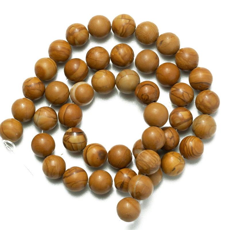 Wholesale Natural Stone Brown Wood Grain Beads Round Loose for Jewelry Making 4mm 6mm 8mm 10mm 12mm DIY Bracelet Necklace | Украшения и