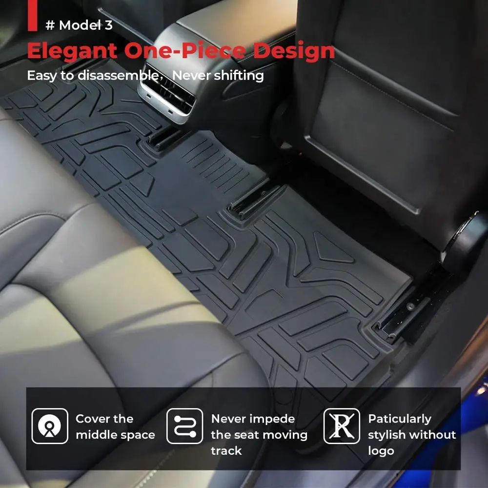 3 шт TPE Заказные автомобильные коврики для Tesla модель 3- автомобильный вкладыш коврик подходит для любой погоды водоотталкивающий пригодный для носки