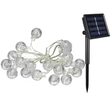 

Globe led Solar String Lights 9.5m 50LED Crackle Ball Outdoor, 8 Modes Fairy Lights Warm White Indoor Decorative Garden Light