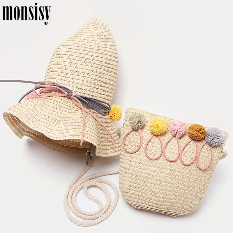 Детская соломенная сумка Monsisy Соломенная пляжная из ротанга для мальчиков и