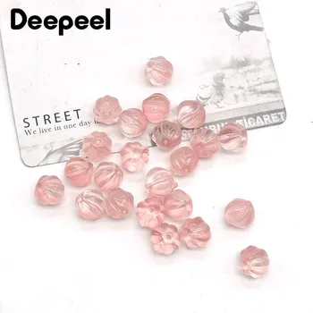 

100pcs/lot Deepeel 9*10mm Glazed Pumpkin Beads Handmade Apparel Luggage Materials DIY Ancient Style Hairpin Jewelry Accessories