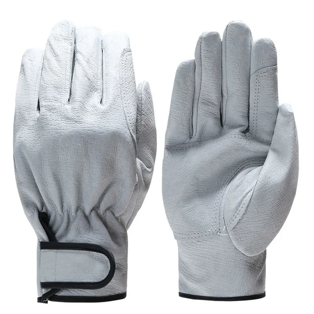 QIANGLEAF 3 шт. Горячая Распродажа защитные мужские рабочие перчатки d-класса из тонкой кожи безопасные перчатки для работы на открытом воздухе 527 - Цвет: Black