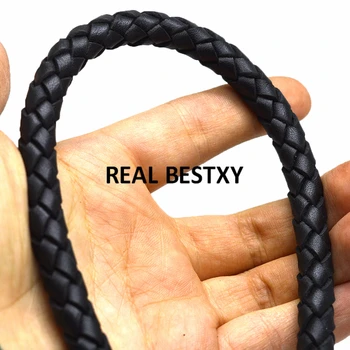 

5m/lot approx: 8mm Braided leather cowskin rope DIY Charm men bracelets Genuine leather cord Wholesale supplies hand made jewel