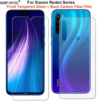 Перейти на Алиэкспресс и купить Для Xiaomi Redmi Note 8 8T 8A 7 7s 7A K30 K20 Pro Poco X2 1 набор = мягкая задняя пленка из углеродного волокна + закаленное стекло для защиты экрана