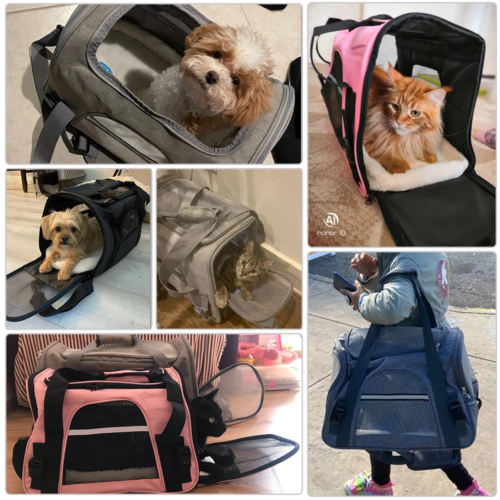 Dog carrier bag portable dog backpack with mesh window airline approved small pet transport bag carrier for dogs