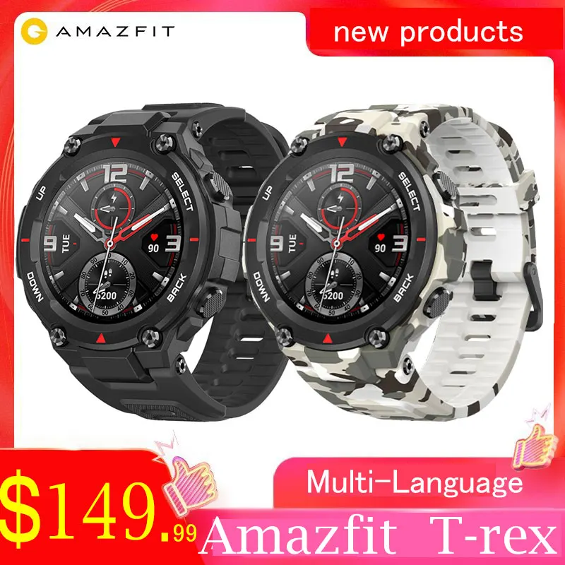 New Amazfit T-Rex Global Version Huami Smartwatch GPS 20days Battery 14 Sport Mode For Android iOS | Электроника