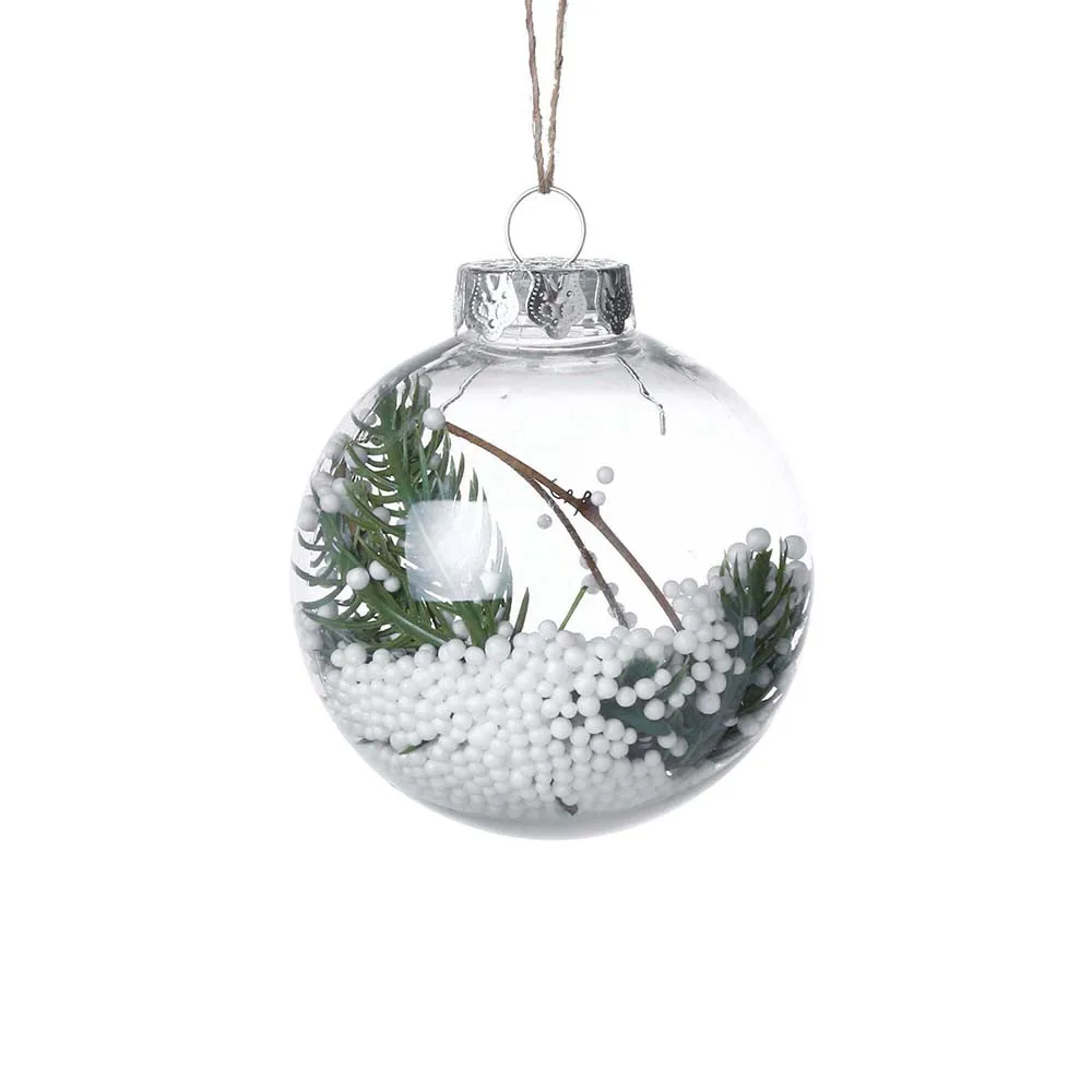 Пластиковые прозрачные Рождественские шары, дерево, кулон, украшение для дома, рождественские декорации шар, подвесной шар для рождественской елки, шар для домашнего декора