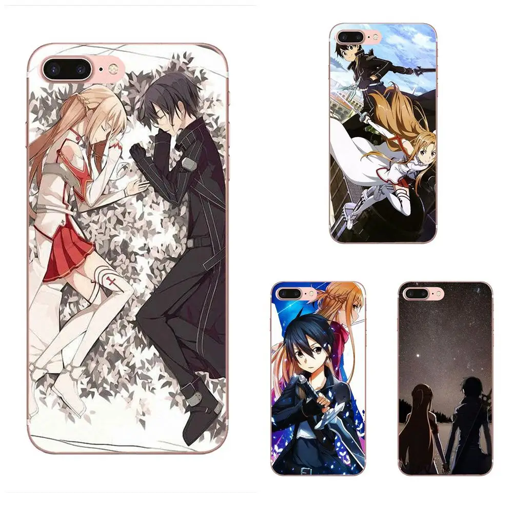 Sword Art Online Kirito Asuna TPU Coque Case For Sony Xperia Z Z1 Z2 Z3 Z4 Z5 compact Mini M2 M4 M5 T3 E3 E5 XA XA1 XZ Premium | Мобильные