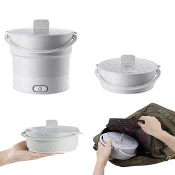 

Folding Electric Skillet Kettle Heated Food Container Heated Lunch Box Cooker Portable Hot Pot Cooking Tea