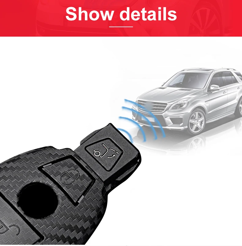 In Fibra di carbonio Auto Chiave Fob Caso Della Copertura di protezione Per Mercedes Benz E Classe C W204 W212 W176 GLC CLA GLA car styling Accessori - H50c9f70c121a40e9b47f6541c5669e072