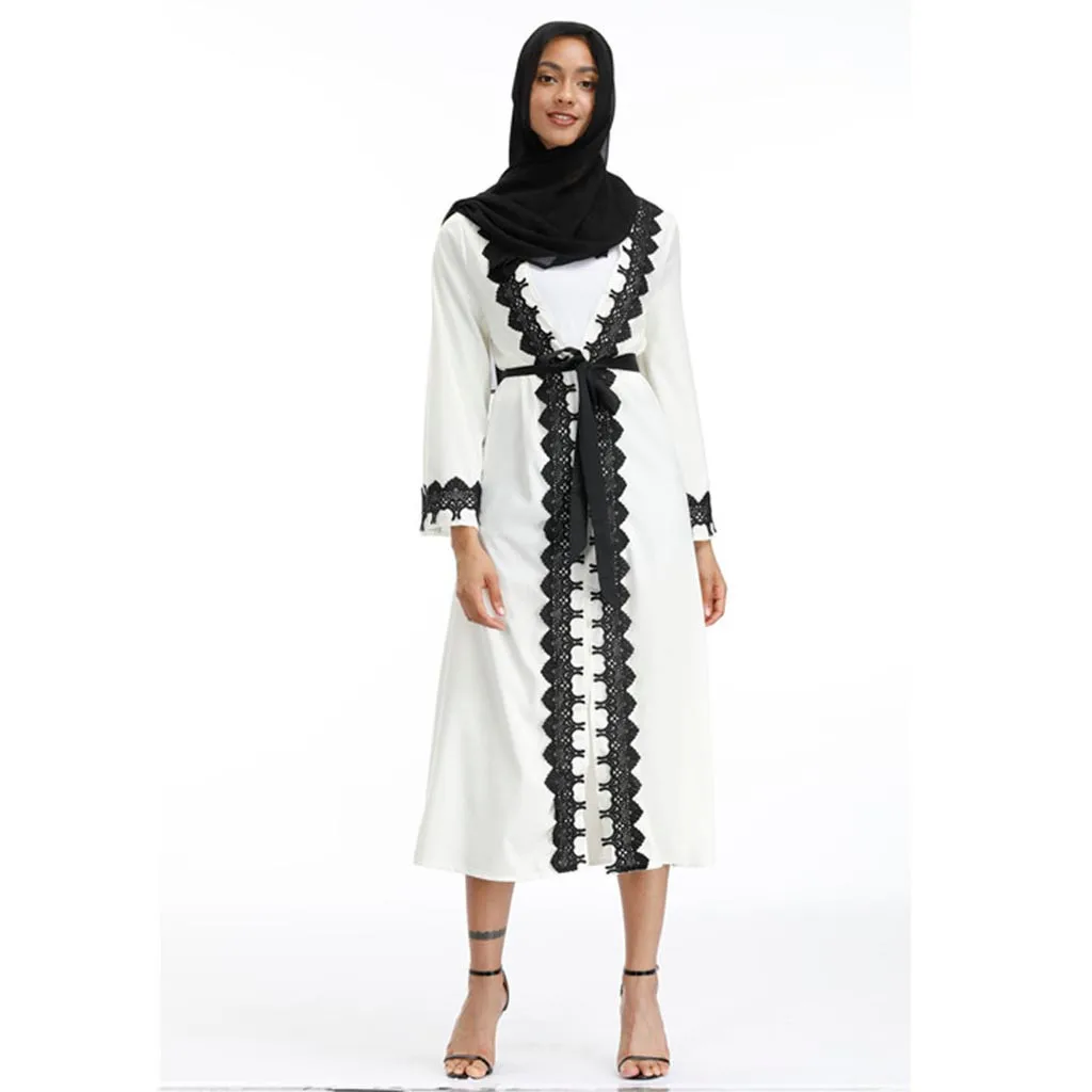KLV Abayas женская мусульманская одежда однотонный модный бандажный хиджаб макси