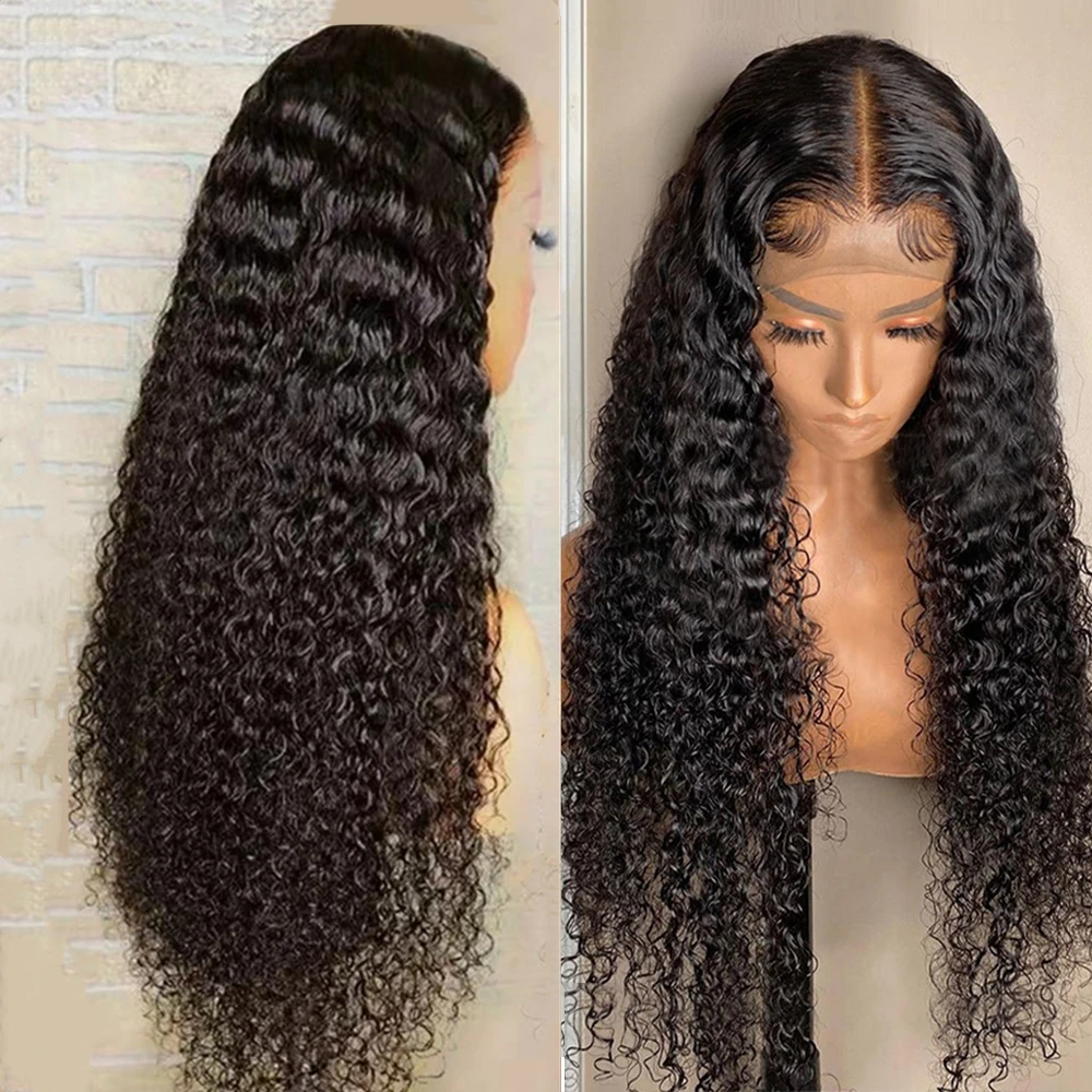 250% Density Transparent Lace Frontal Human Hair Wig 4X4 Curly Lace Closure Wigs Remy Curly Human Hair Wig 13X4 Lace Front Wigs
