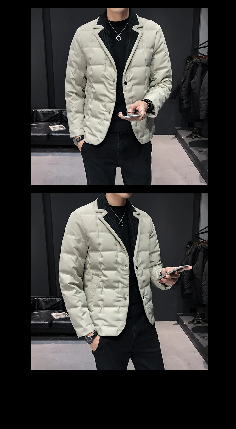 Mantaux Homme, высший сорт,, зимний модный брендовый костюм с воротником, пуховик для мужчин, уличная одежда, пуховое пальто, утиный пух, Теплая мужская одежда