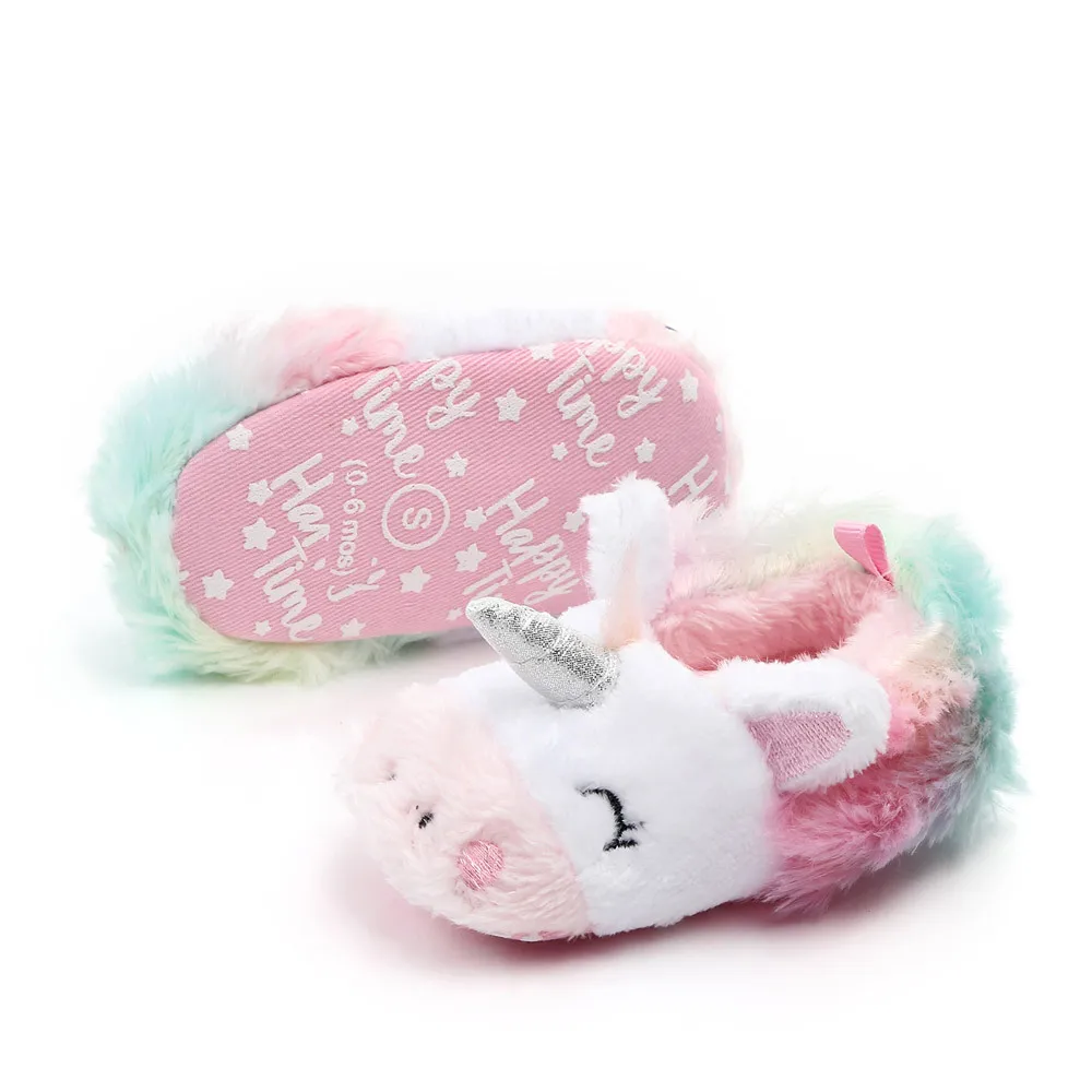 2019 new toddler baby girl flowers unicorn shoes plush PU shoes soft
bottom crib shoes spring and autumn first step 0-18M