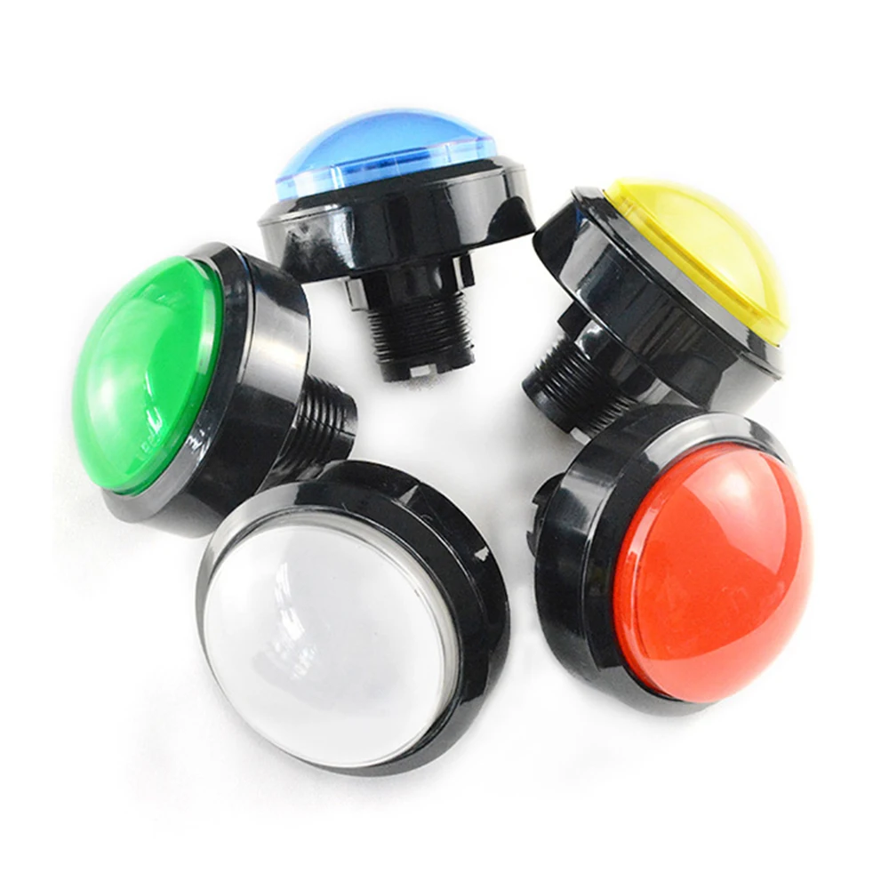 

Arcade Button 5 Colors LED Light Lamp 60MM Convexity Big Round Arcade Video Game Player Push Button Switch