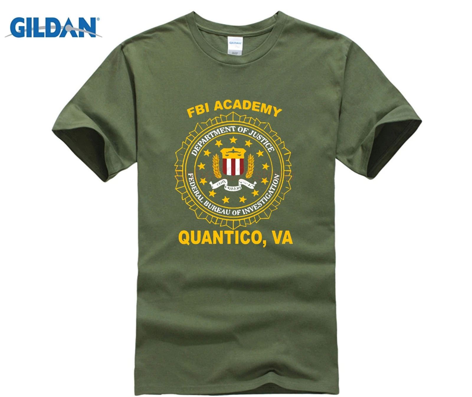 Футболка, модные мужские классические топы, футболки, новинка, Academy Quantico Va Police Us beads, мужские футболки для мужчин - Цвет: army green