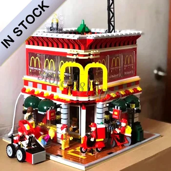 

IN Stock Sembo Block SD6901 McD Restaurant House Street View Series 1729Pcs MOC 4 in 1 Assembly Building Blocks Bricks