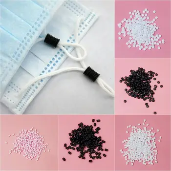 

new round / flat soft silicone mask ear strap tube adjustment buckle mask accessories plastic tube beads ear strap for diy mask