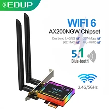 EDUP 2974Mbps WiFi 6 Card PCI-E WiFi Adapter RGB Light Bluetooth 5.1 Dual Band 802.11AX Network Card For Gaming PC Windows10 EDUP 2974Mbps WiFi 6 Card PCI-E WiFi Adapter RGB Light Bluetooth 5.1 Dual Band 802.11AX Network Card For Gaming PC Windows10
