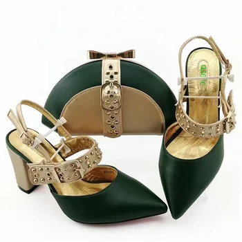 

women shoes and bag set in italy shoes and bag set 9CM italian shoes with matching bags high heels shoes crystal shoes and bags to match MM1092