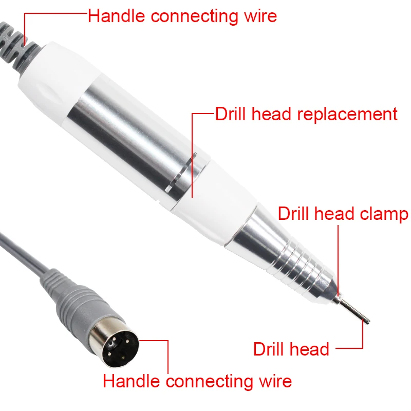 Лак для ногтей Профессиональный Маникюр дрель для ногтей художественная Дрель Ручка сменная ручка наконечник для электрической полировки ногтей