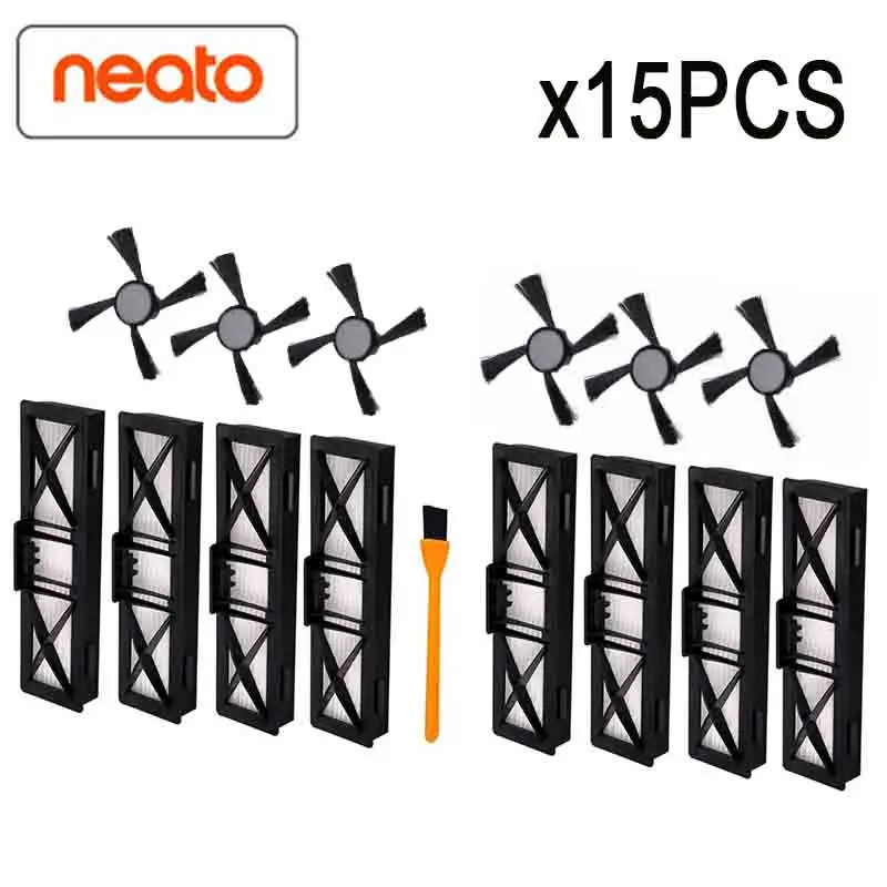 Комбинированная Кисть Щетка-лезвие и щетина щетка для Neato Botvac D3 D4 D5 D6 D7 подключен D серии пылесосов - Цвет: 15pcs