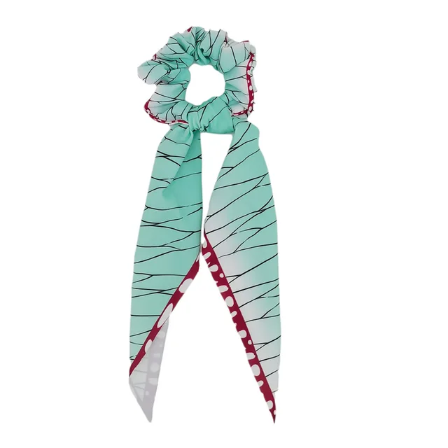 Anime Demon Slayer Cosplay Hair Ring Ribbon Nezuko Zenitsu Tanjirou Fashion Scrunchies Hair Accessories Girl Costume Props xiangnaihu