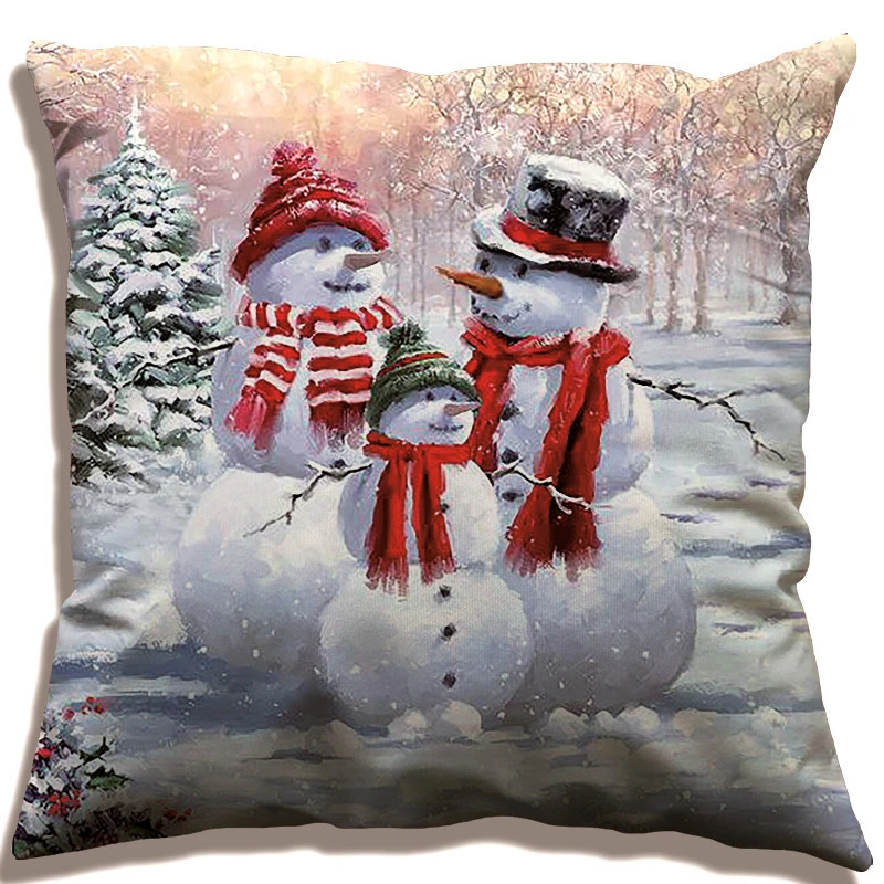 White Vosarea 2pcs Snowflake Pillow Case Christmas Pillowcase Fairy Cushion Cover 45X45CM 