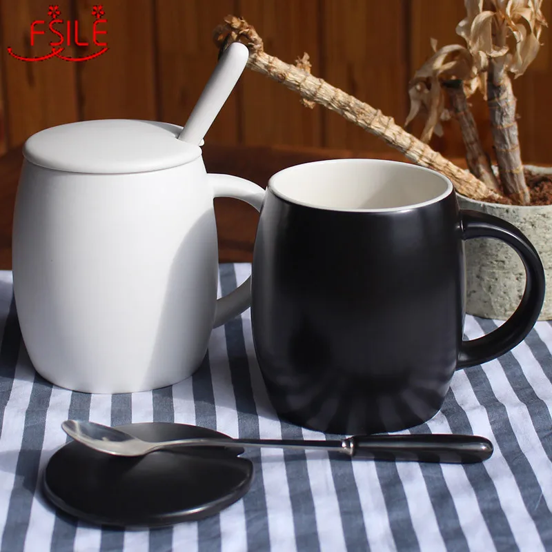 

Stylish and Simple High-quality Ceramic Coffee Mug with Lid Spoon Office Business Cupteacup Lovers Cup Gift Mug Drinking Cup