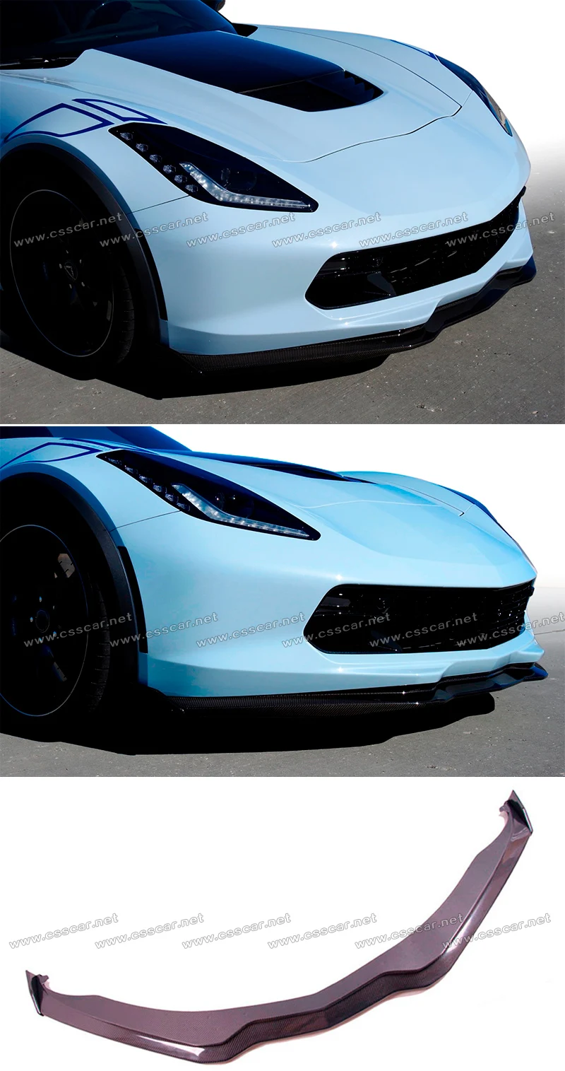 Углеродное волокно передний диффузор для губ для Corvette C7 обвес Авто Модификация аксессуары для стайлинга автомобилей