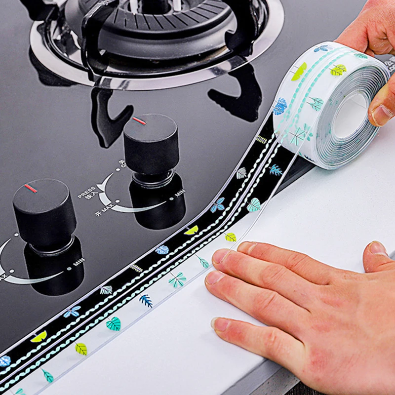 

Kitchen Sink Waterproof Sticker Transparent Anti-mold Bathroom Sealing Tape Stove Gap Self Adhesive Sticker Countertop Gap Strip