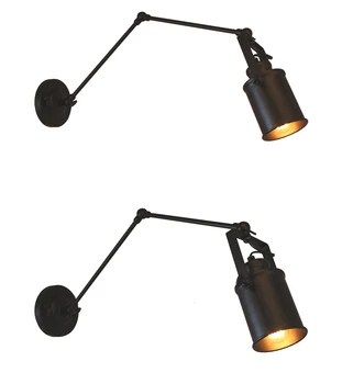 

American Loft Long Arm Wall Lamp Adjustable Black Desk Lamp Light Fixtures Luminaire Applique Bedroom Light Light Fixtures