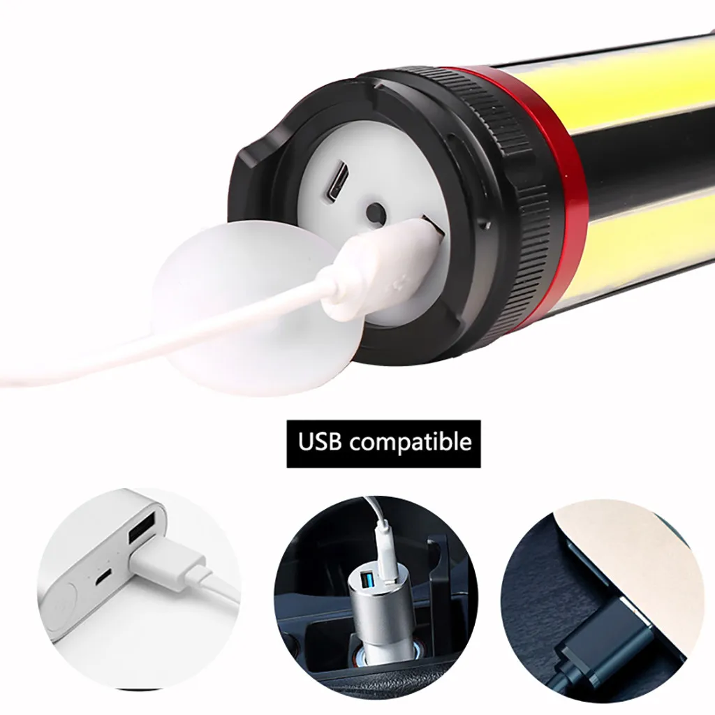 Светодиодный фонарик масштабируемый светодиодный фонарик XHP70+ COB USB перезаряжаемая водонепроницаемая лампа сверхъяркая#4