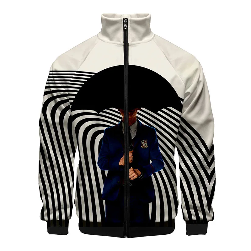 The Umbrella Academy Super Hero 3D Stand Collar Felpa Con Cappuccio Uomo Donna Cerniera Felpe Con Cappuccio Giacca Top Manica Lunga Harajuku Felpe 4Xl