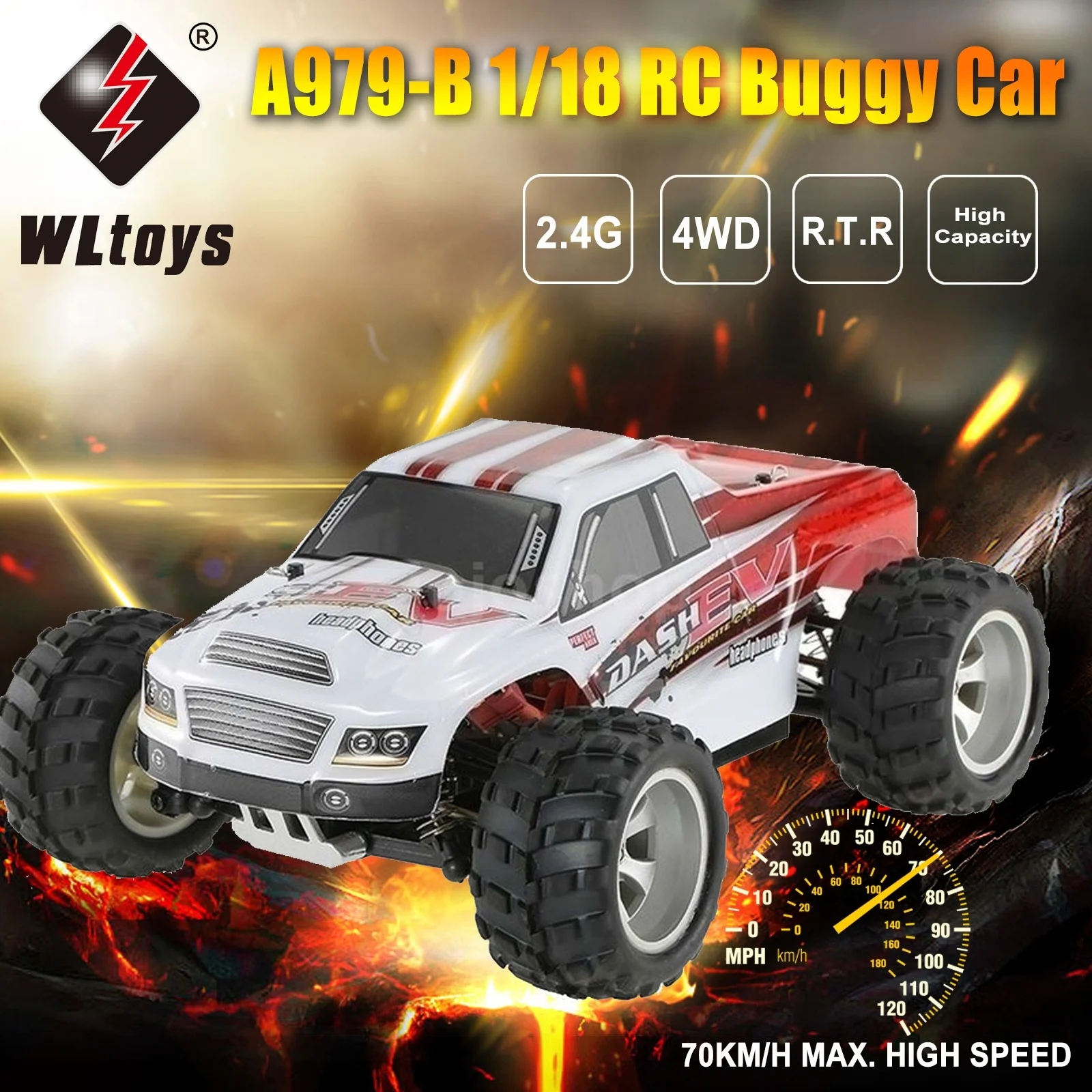 WLtoys A979 B Радиоуправляемый автомобиль 1/18 2 4 ГГц 4WD скоростной гоночный внедорожная