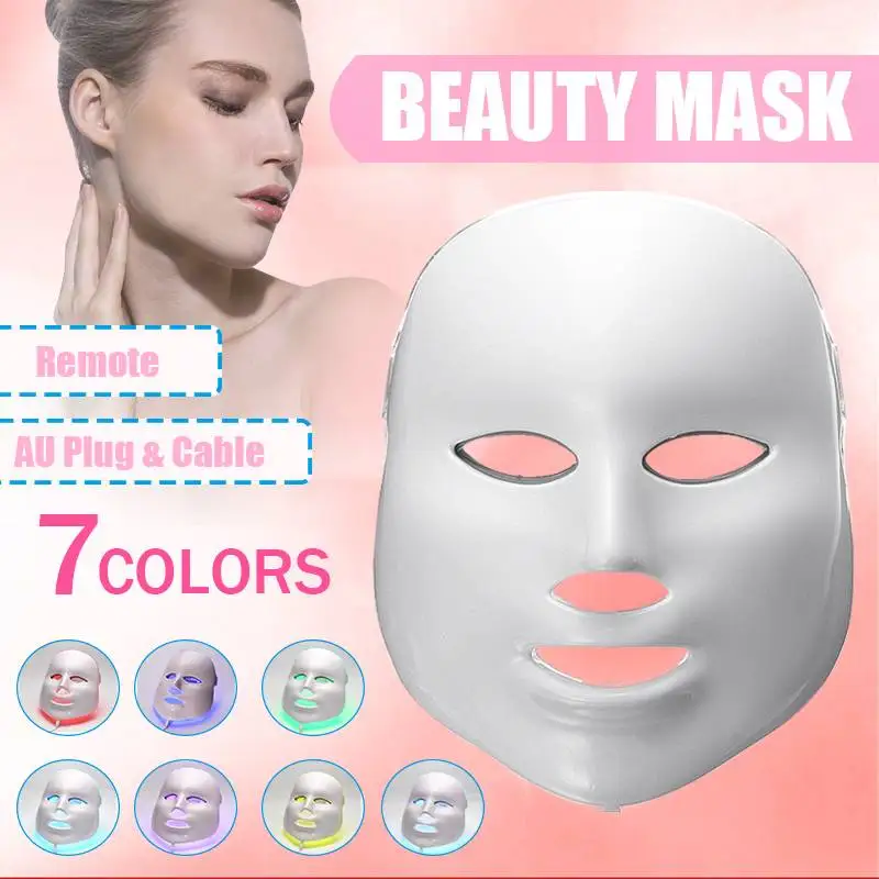 

LED Photon Face Neck Mask 192 LED Therapy 7 colors Light Skin Care Rejuvenation Wrinkle Acne Removal Face Beauty Spa