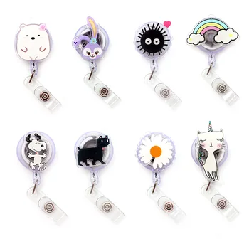 

Creative Pixel Animal Retractable Creative Card Holder Badge Reel Nurse Exhibition Enfermera Girl Name Card Chest Boy & Girl