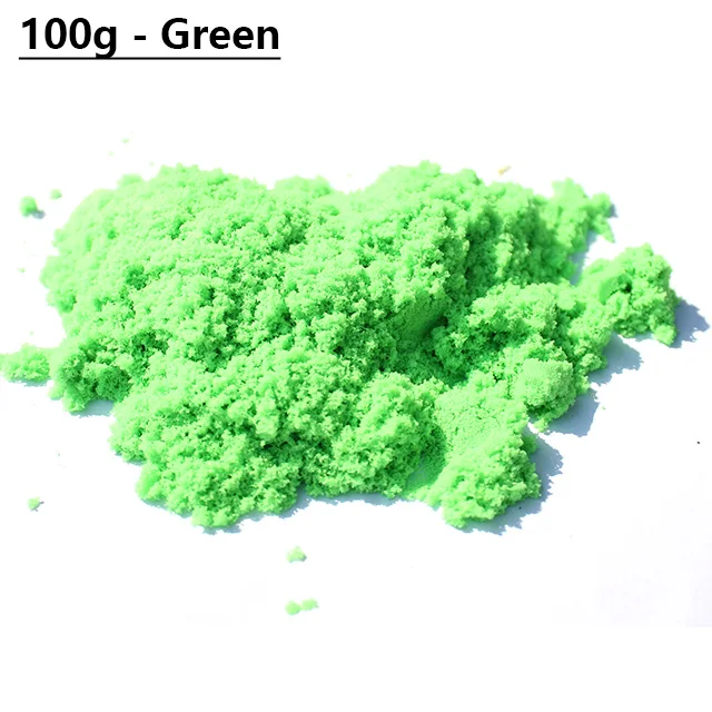 100g-Green Sand 100 г/компл. песка клей для Slime глина Новинка пляжные игрушки модель песка глины динамический волшебные игрушки для песка для носки в подарок на Рождество для детей - Цвет: 100g-Green Sand