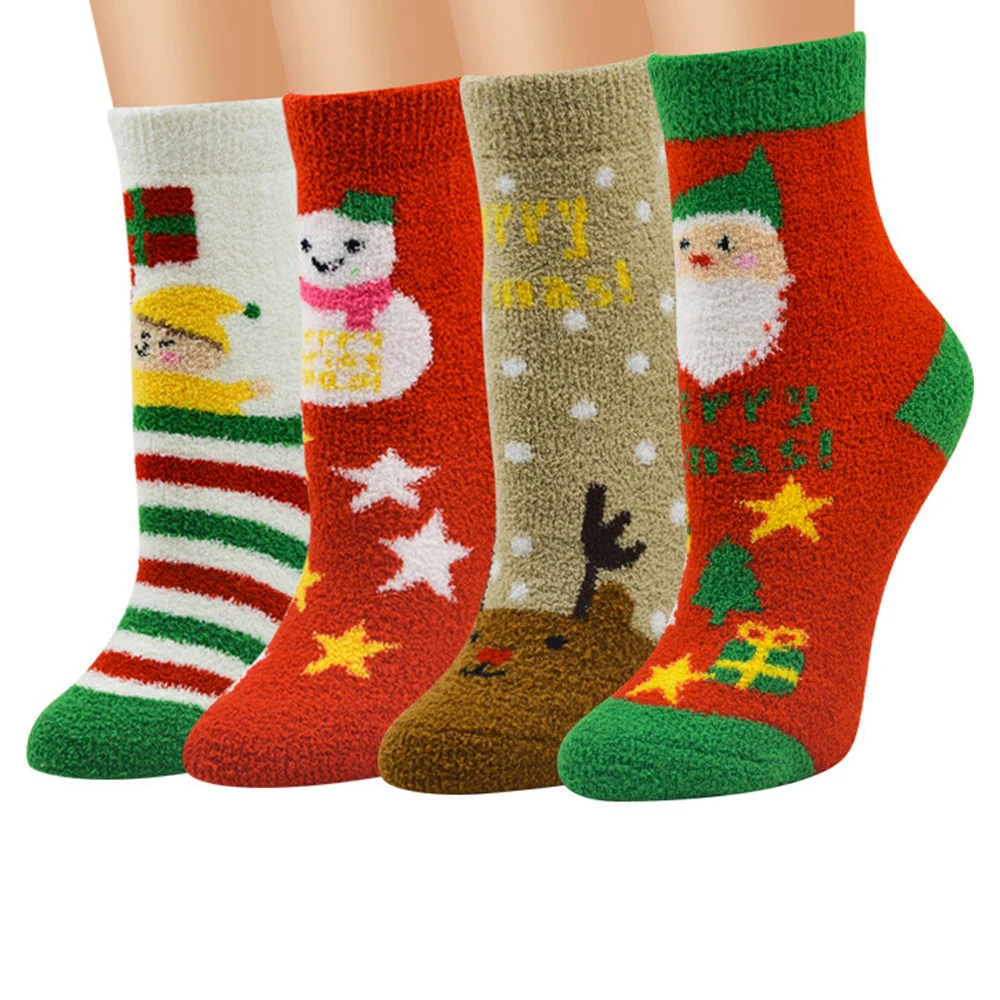 Подарки 2019, женские носки, зимние теплые рождественские подарки, стерео-носки, мягкие хлопковые милые носки с Санта Клаусом и оленем, милые