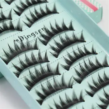 

YOKPN New 10 Pairs Japanese Fake Eyelashes Big Eyes Cosplay False Eyelashes Cute Girl Stage Hard Stem Makeup Eyelashes