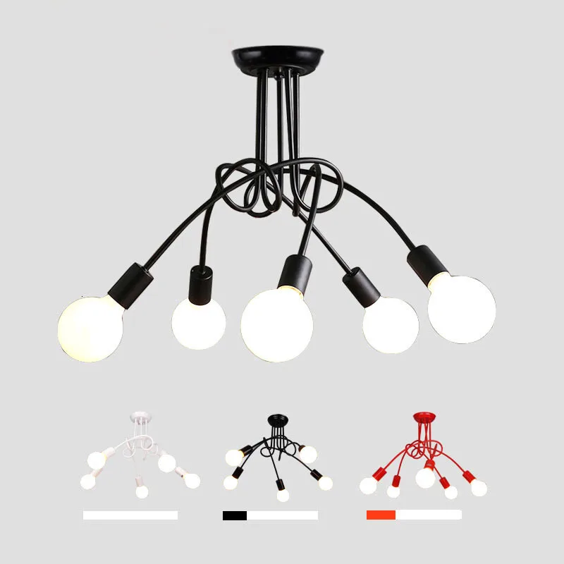 Modern Fashion large spider braided chandeliers white black fabric shades 10 lights Hanging Clusters ceiling lamp living room