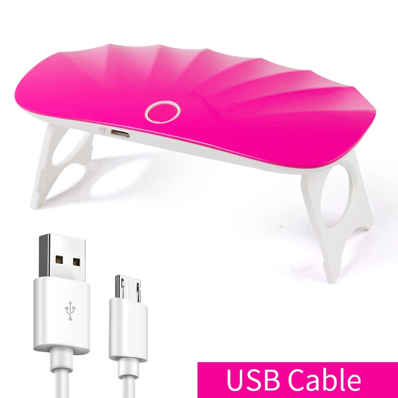 6W Mini Nail Dryer Shell Shape UV LED Lamp Portable Fast Drying Curing Nail Gel Polish 1