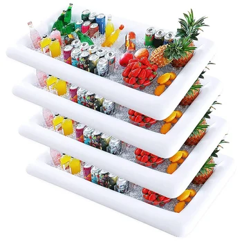 

4 PCS Inflatable Cooling Trays,Coolers and Oil Drain Plugs for Food Containers,Barbecue Picnic Pool Party Supplies-Dropship