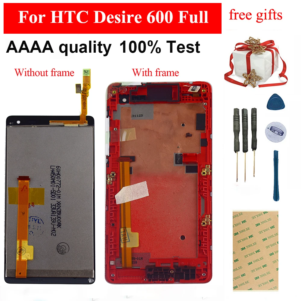 Для htc Desire 600 полный сенсорный экран дигитайзер сенсорная панель стекло +