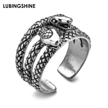 

20pcs/lot Retro Snake Rings Exaggeration Punk Men Ring Jewelry Adjustable Opening Ring Wholesale