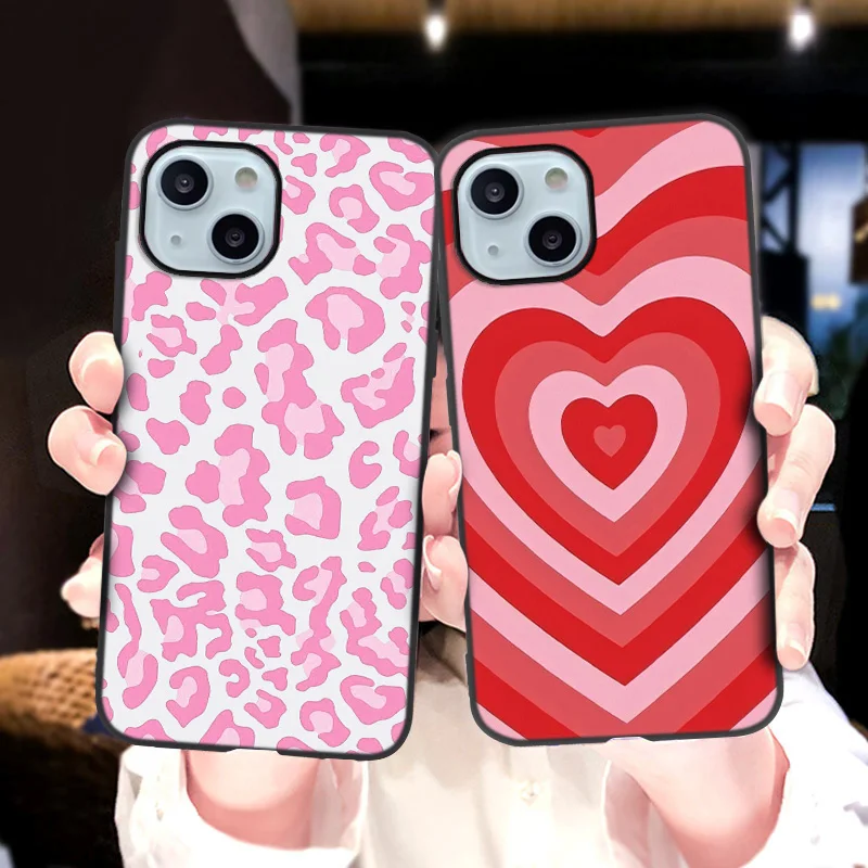 Fundas for Vivo Y11 2019 Case Vivo Y95 Y93 Y91 Y89 Y85 Y81 Y79 Y75 Y70 2020 Y55 Y53 Y52 5G Y22 Y20 Love Heart Black Phone Cover