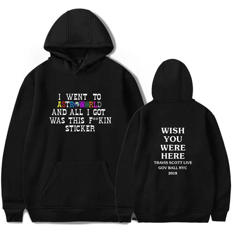 С изображением Трэвиса Скотта ASTROWORLD WISH YOU WAS HERE Hoodies модная толстовка с текстовым принтом в уличном стиле мужской пуловер Толстовка