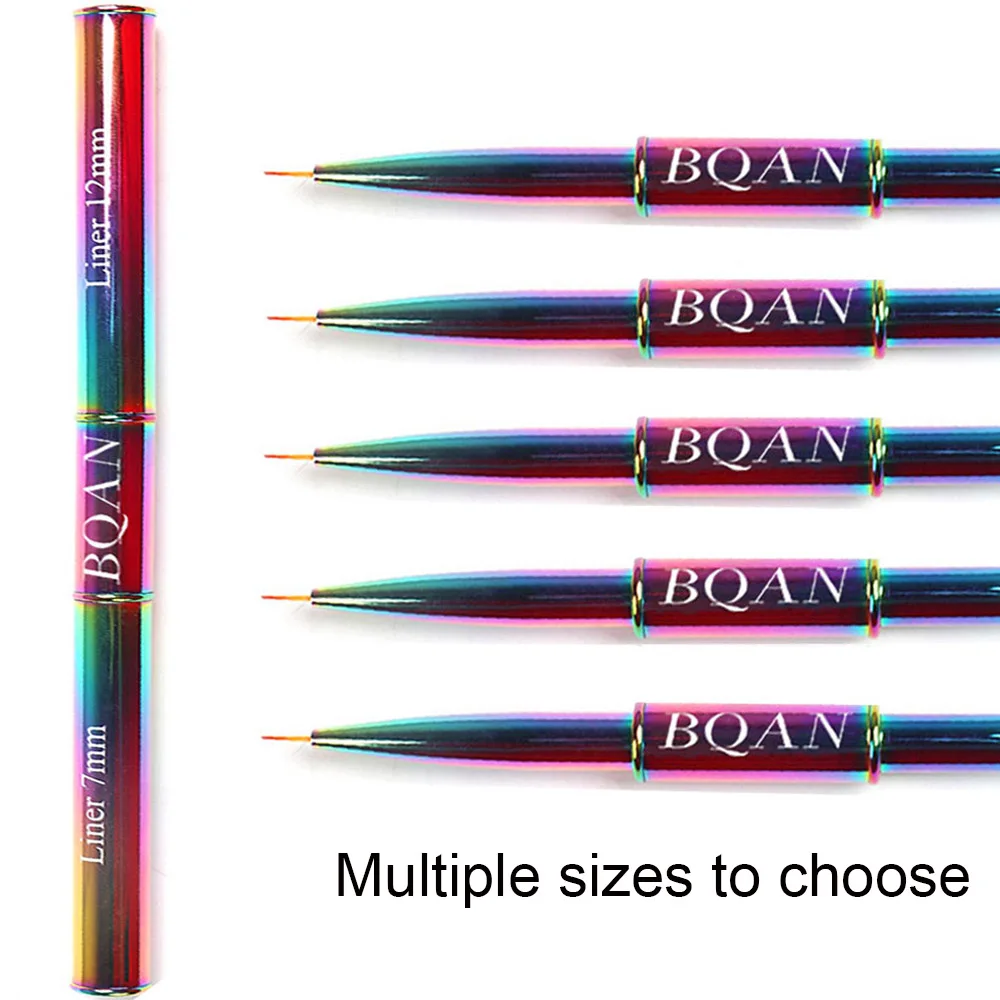 BQAN Colorful Double Head Nail Brush French Stripe Nail Art Liner Brush Drawing Brush Painting Pen Gel Polish Nail Art Tools 3