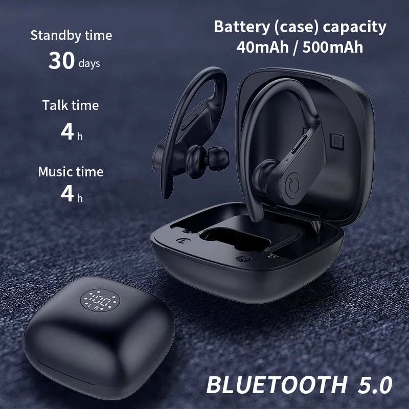 Hestia B11 Led Display Bluetooth Earphone 5 0 Wireless Headphones Type C Stereo Earbuds Handsfree Sport Gaming Headset For Phone