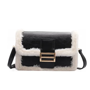 

Ladies Cross Body Bag Women Plush Wool Bag 2020 Fashion Woolen Shoulder Crossbody Bag New Designer Ladies Shoulder Messenger Bag